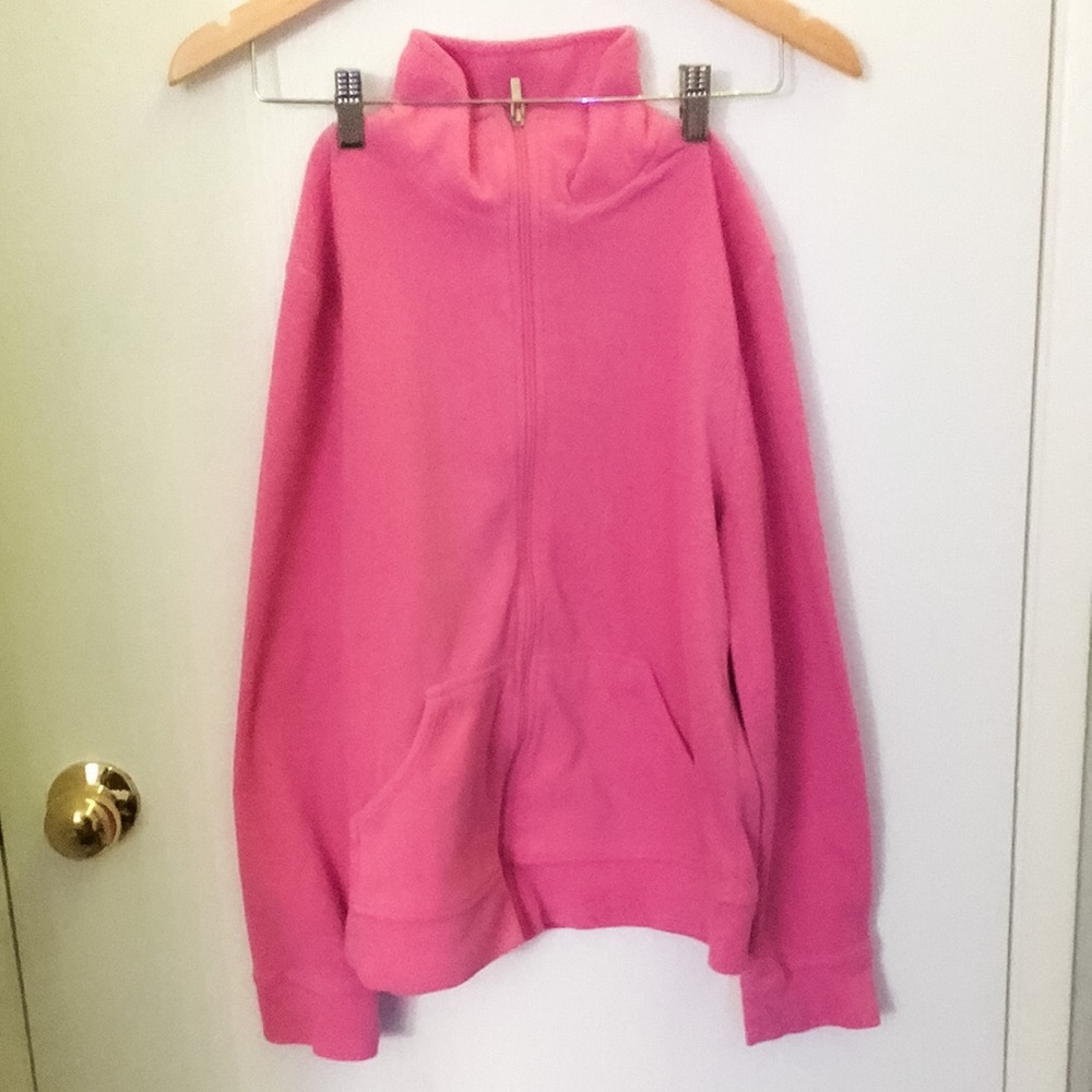 Pink Fuzzy Zip Up Sweater